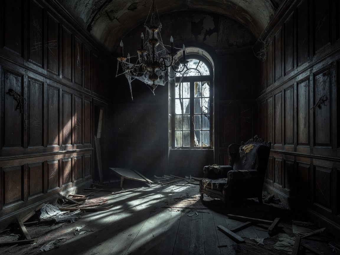 Dark Horror Mansion Room Scene