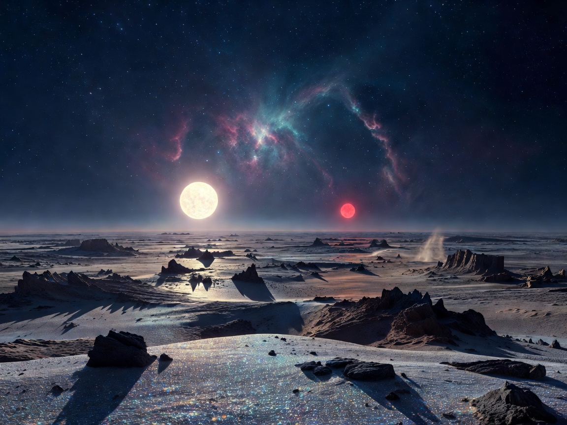 Space Sci-Fi Planet Horizon Landscape